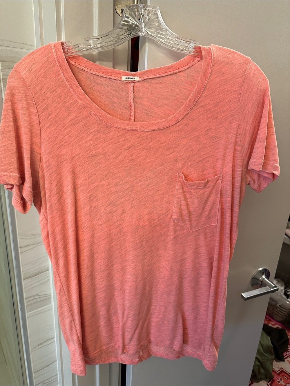 Monrow Coral Pocket T-Shirt